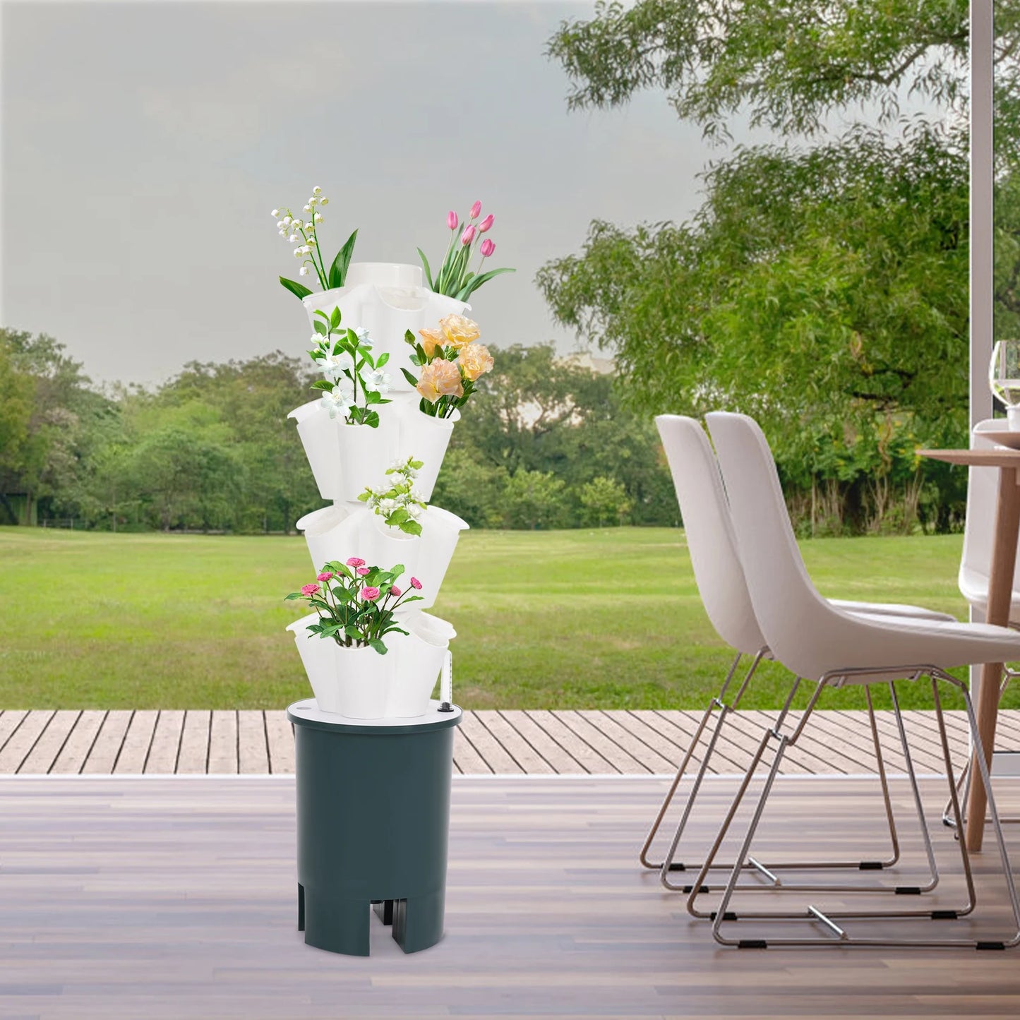 Hydroponic Growing Tower 20 Sites Indoor Water Culture System, Vertical Gardening Kit for Germination of Vegetable Herbs Flowers