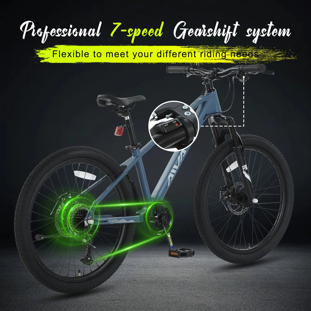 Lightweight Magnesium Hardtail Mountain Bike 7 Speed Front Suspension Fork