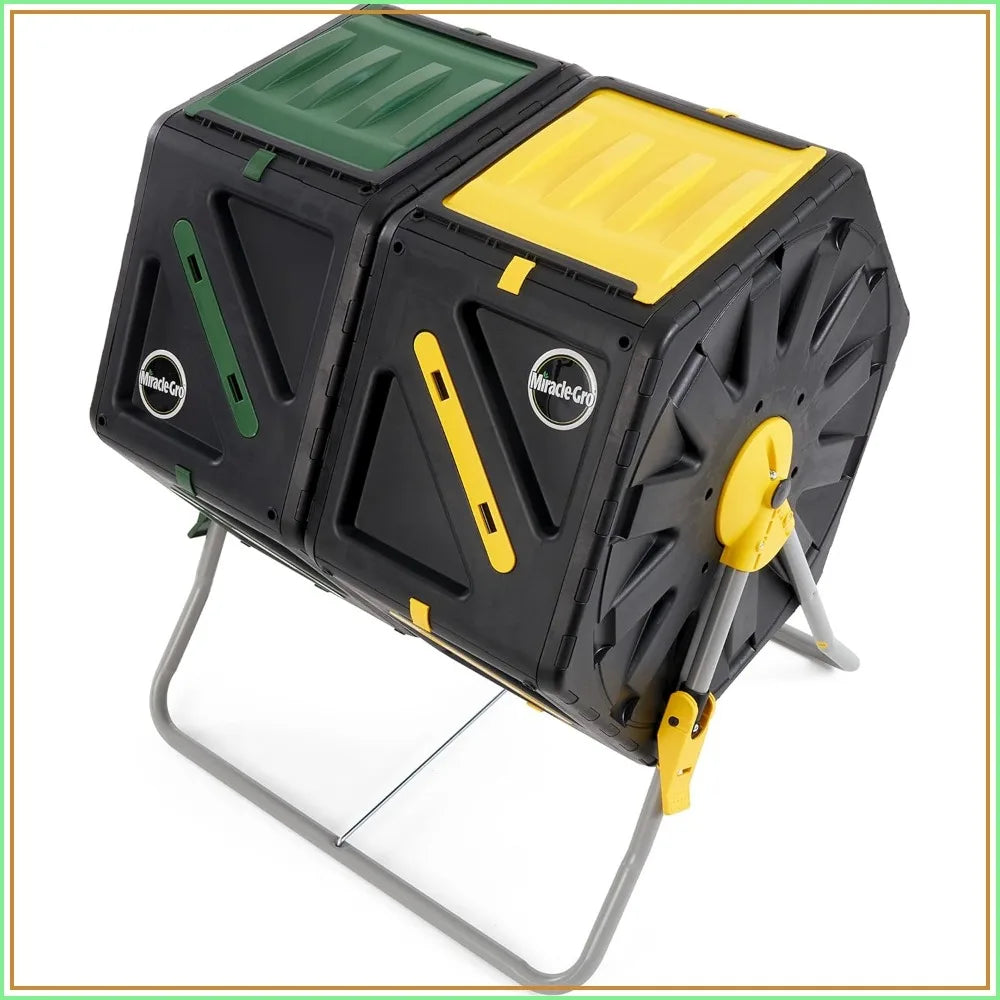 Dual Chamber Compost Tumbler With Two Sliding Doors Heavy Duty