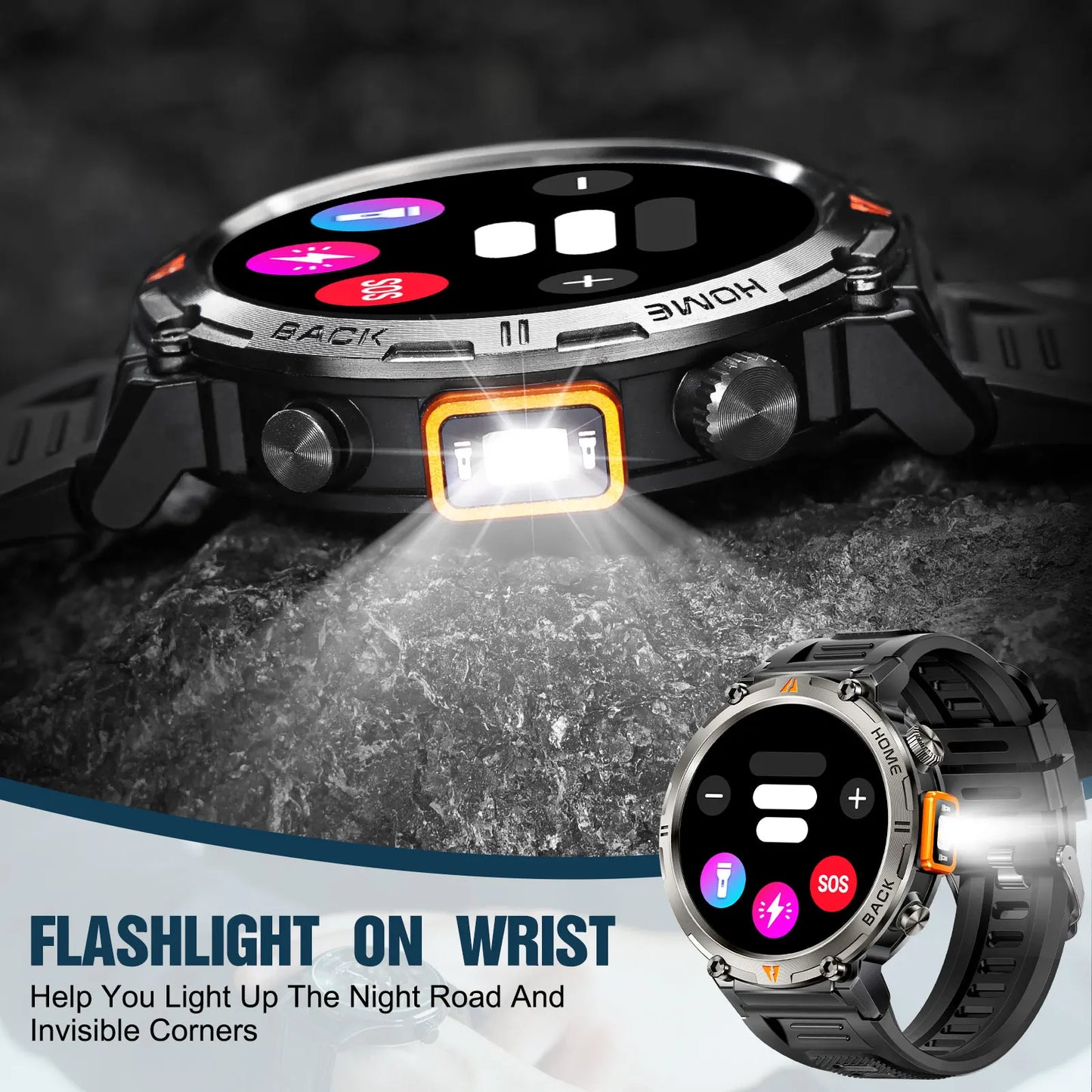 EIGIIS KE3 Smartwatch For Men Health Monitor Heart Rate Bluetooth