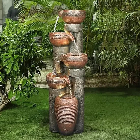 Five Tier Outdoor Garden Water Fountain Decor Resin Fountain