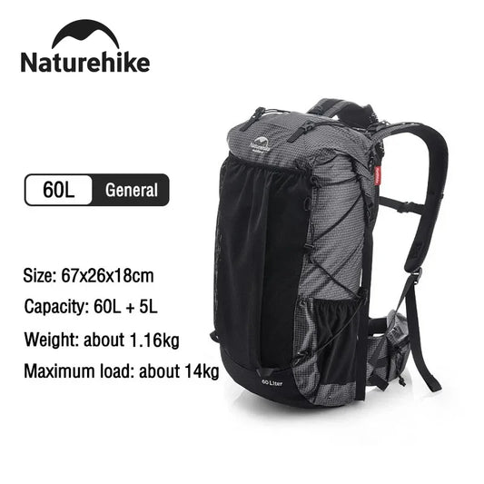 Naturehike Waterproof Mountain Backpack With Rain Cover For Hiking Travel
