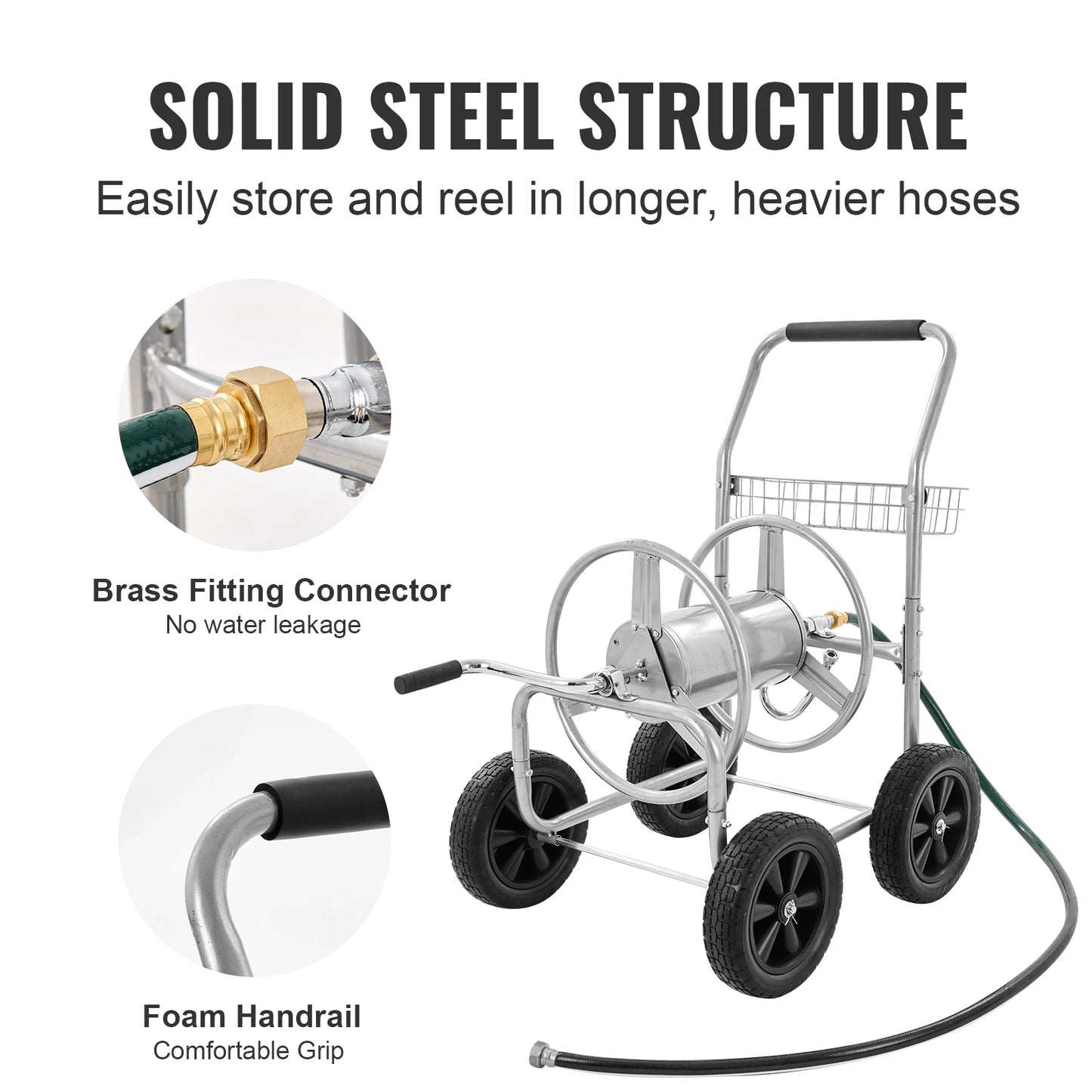 SucceBuy Heavy Duty Hose Reel Cart for Garden Watering System