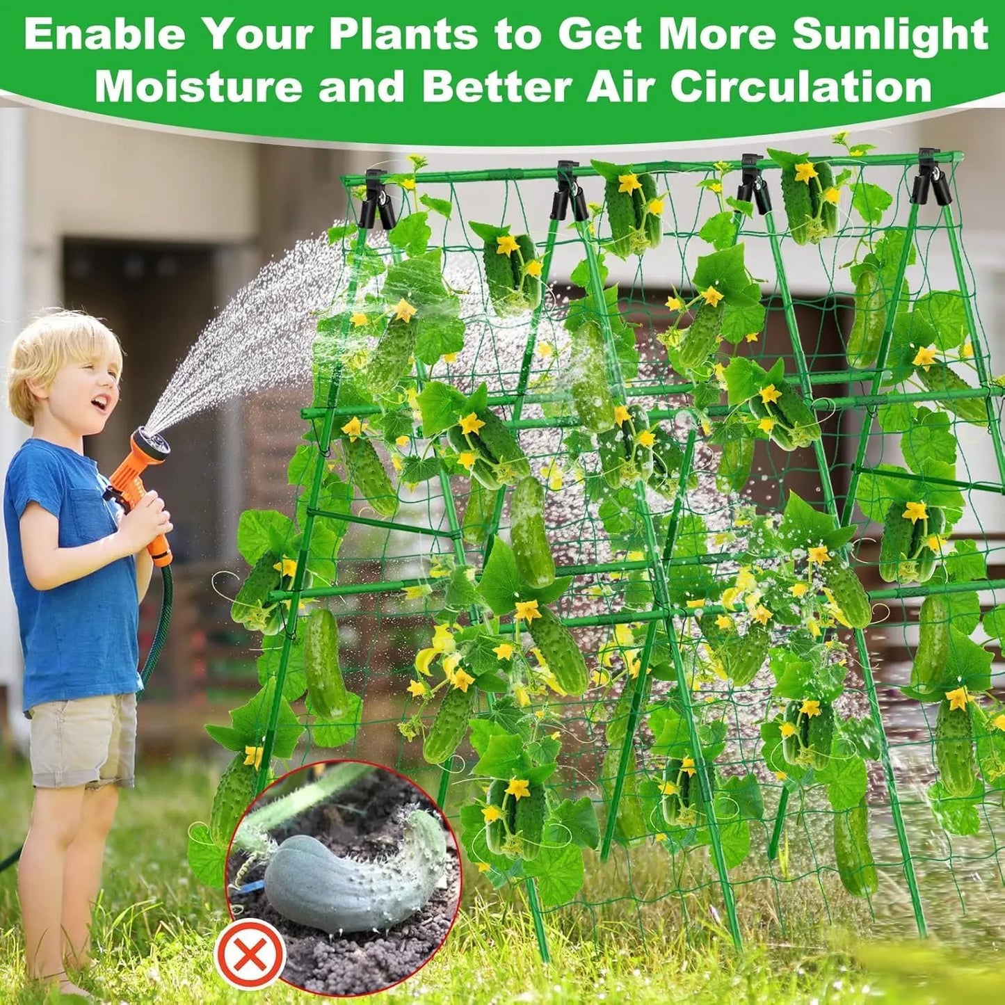 HiMISS Raised Bed Trellis A Frame Garden Netting For Climbing