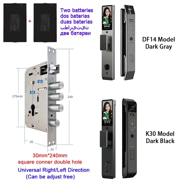 YKESDL Smart Lock With Camera 3D Face Recognition And Fingerprint