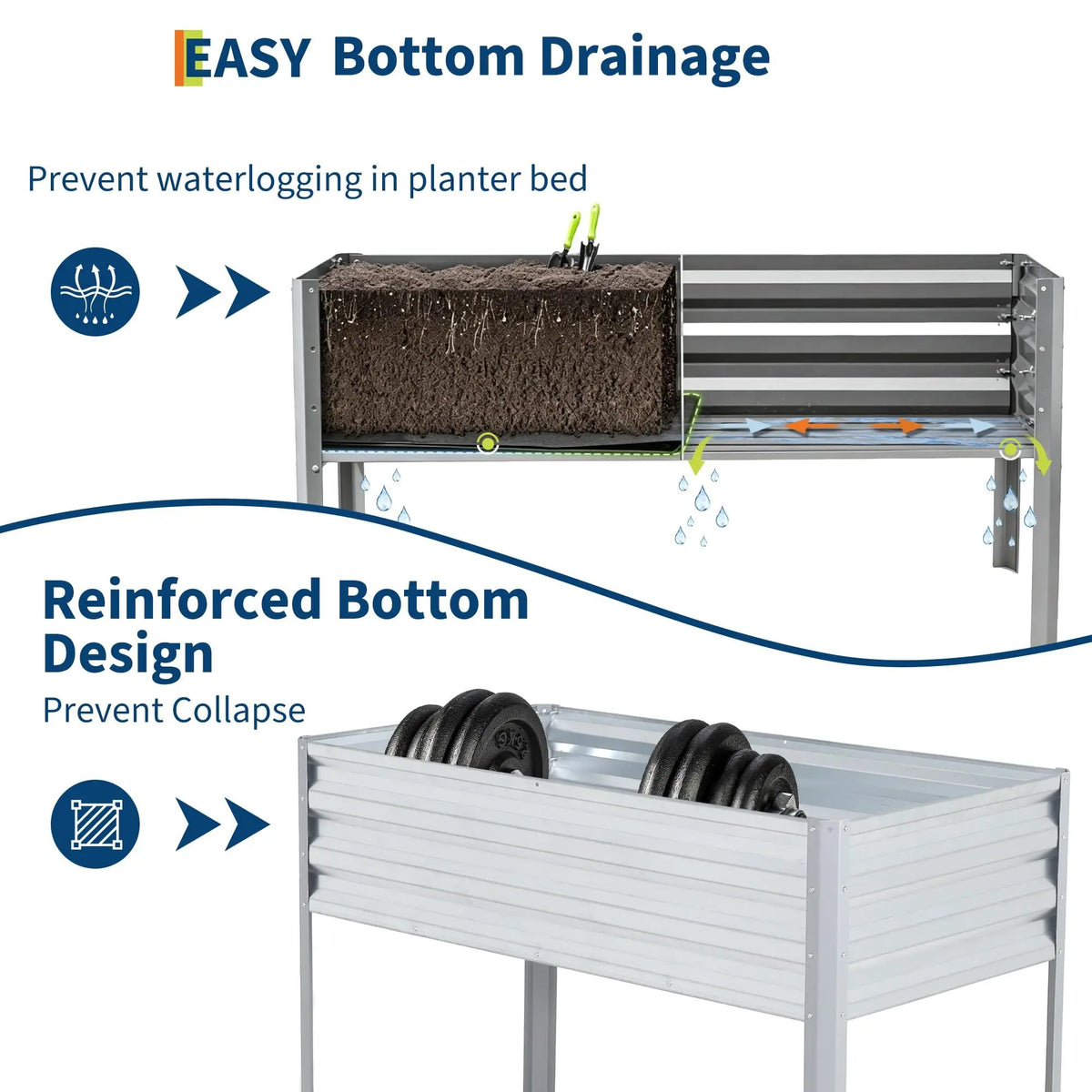 HiMISS Galvanized Metal Raised Garden Bed With Greenhouse Cover