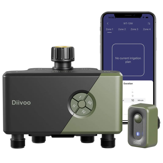 Diivoo WiFi Water Timer Three To Four Zone Irrigation Controller
