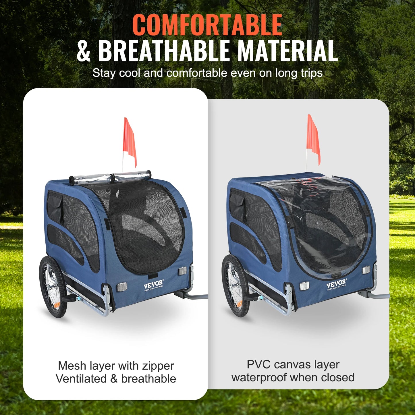 Pet Bike Trailer For Dogs 100 Lb Capacity Foldable