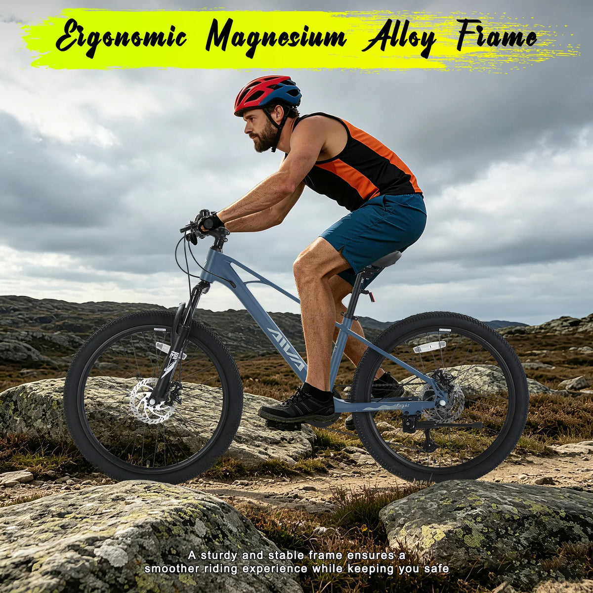 Lightweight Magnesium Hardtail Mountain Bike 7 Speed Front Suspension Fork