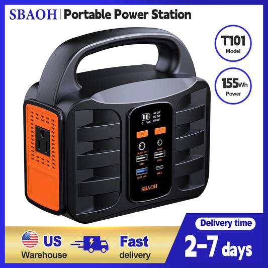 SBAOH Portable Power Station 155Wh Generator With USB C PD