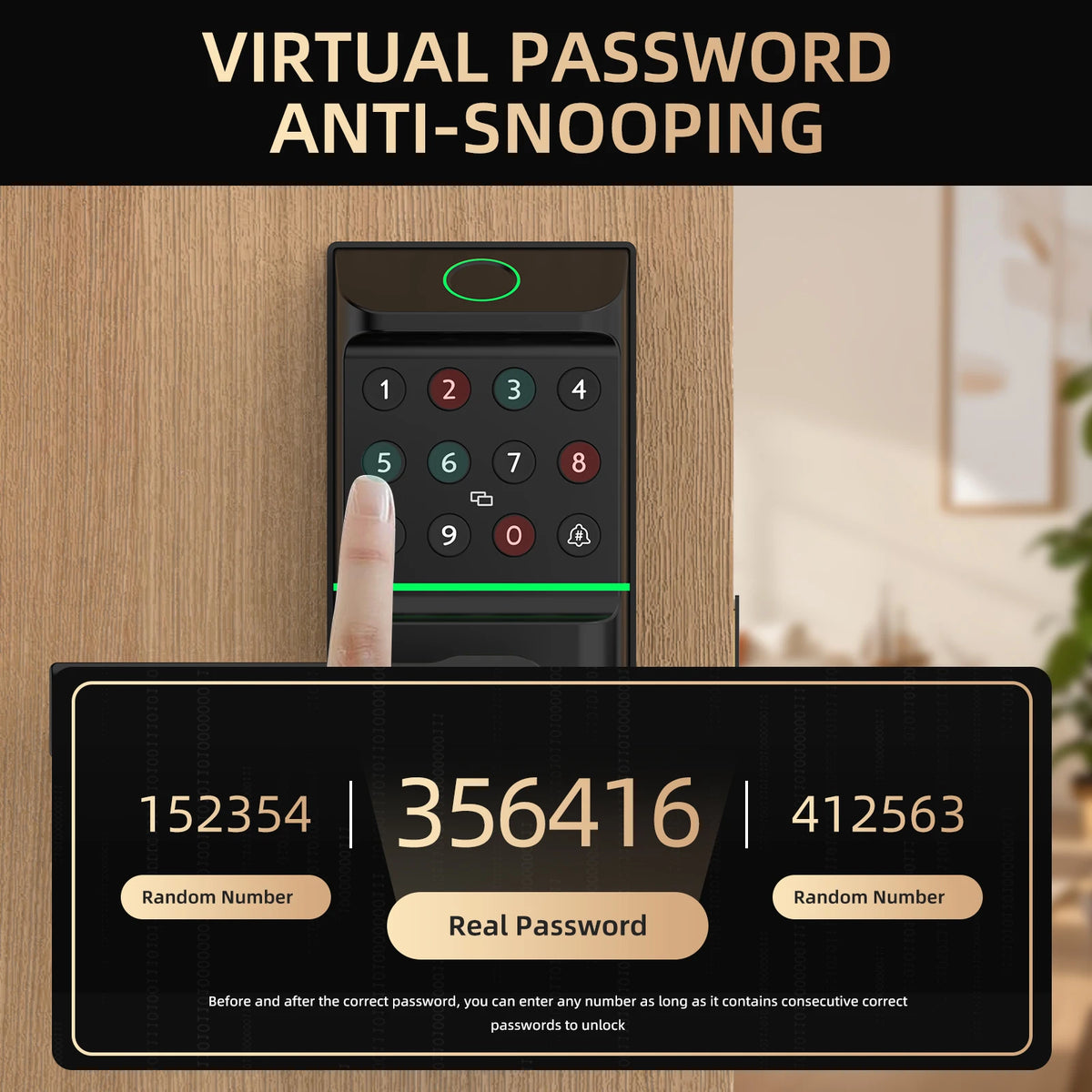 Viladepot Smart Lock Fingerprint Door Lock TYPE-C Interface App Control Passcode Unlock Electronic Touchscreen Keypad Handle