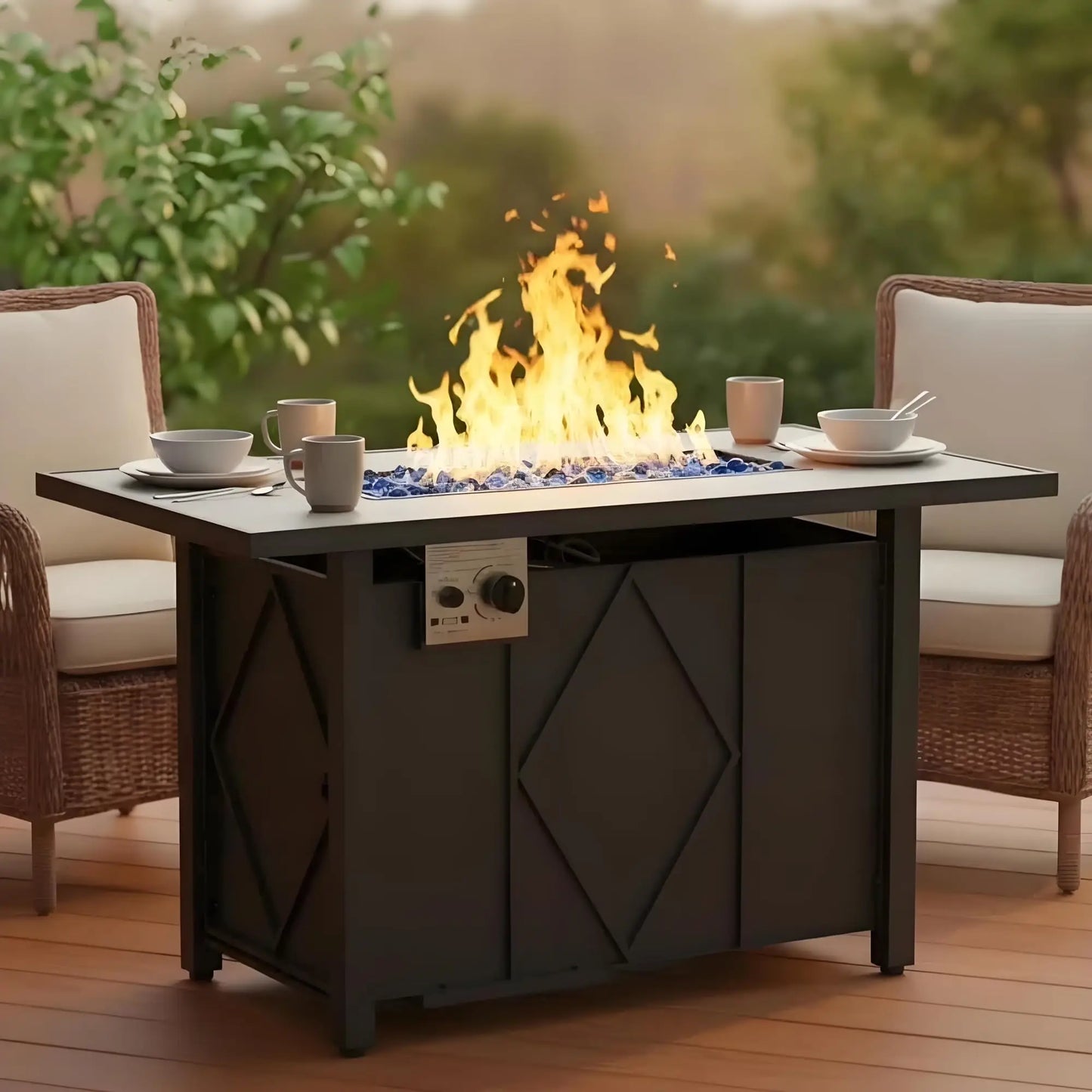 JHK Outdoor Propane Fire Pit Table 50000 BTU CSA Certified