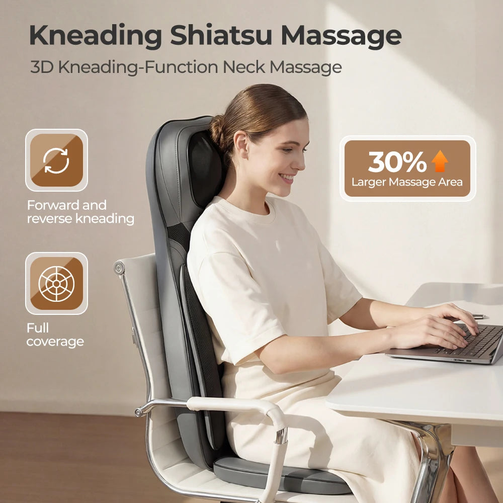 HIMOUTA Shiatsu Neck Back Massager With Heat Adjustable Intensity
