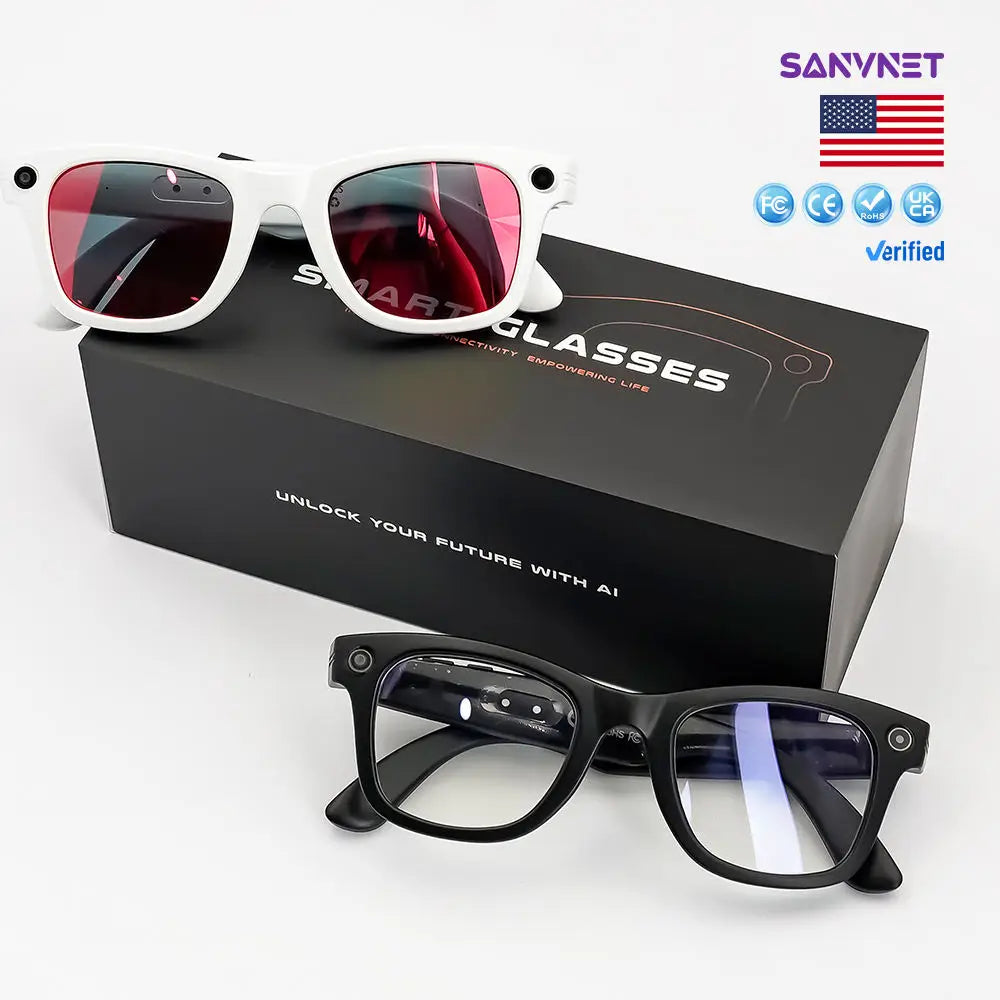 Sanvnet GS4 MAX Smart Eyewear 8MP Camera AI Dual Lenses