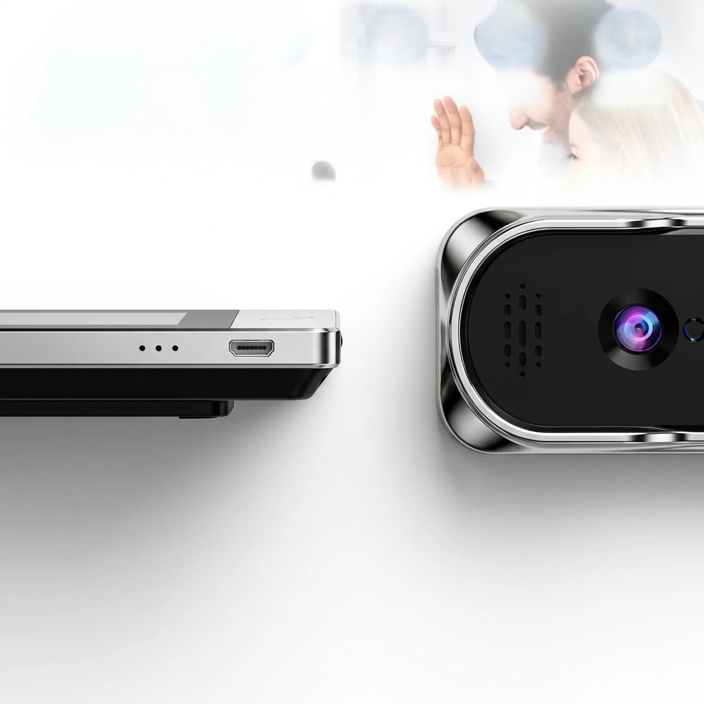 2.4G Wireless Video Doorbell with Indoor Monitor Screen Night Vision Waterproof Intercom Doorbell Camera No Drill Installation Home Security Door Bell