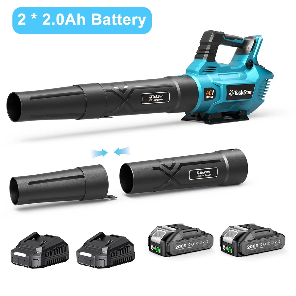 TaskStar 40V Cordless Leaf Blower 4Ah Dual Battery Powered Garden Tool