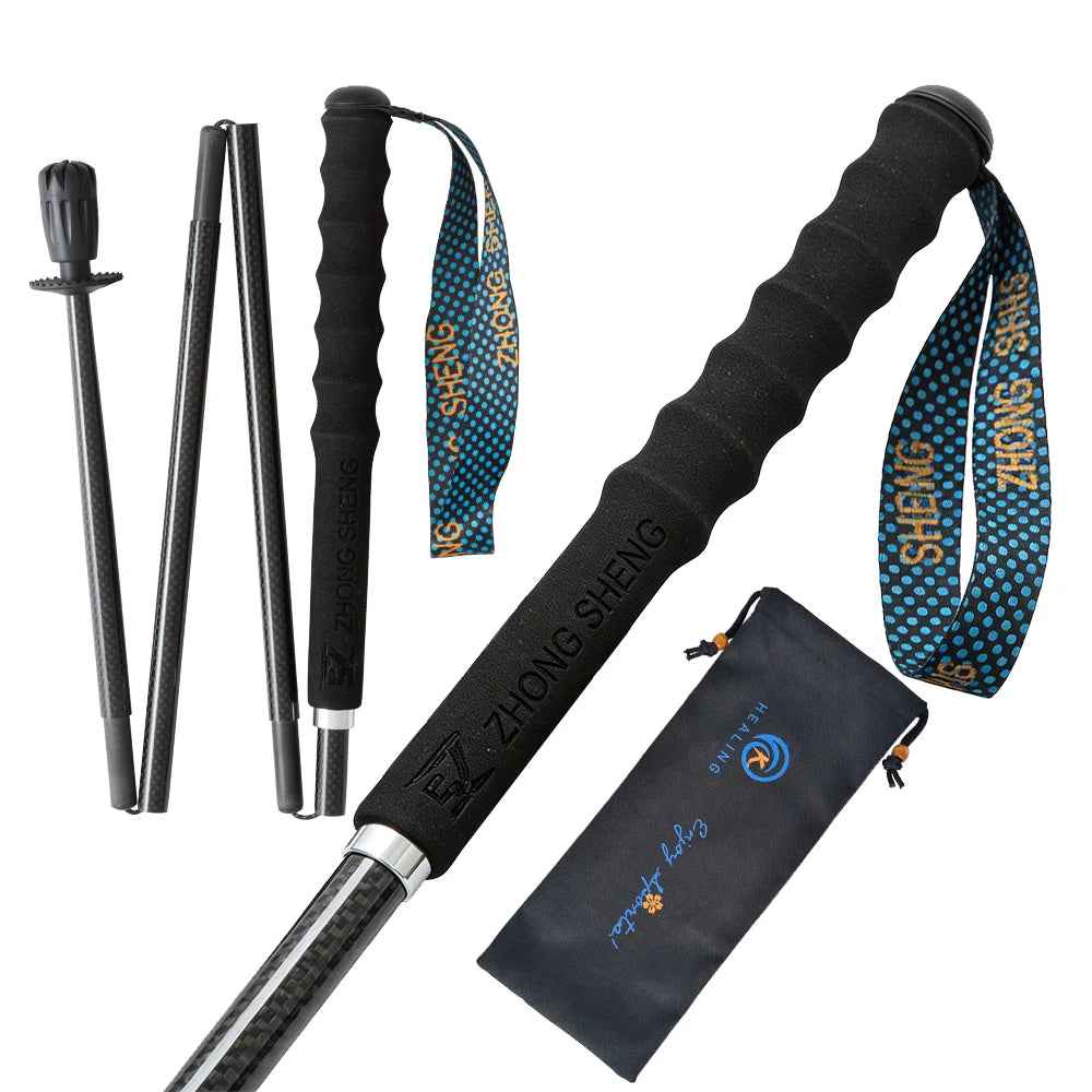 OKHEALING Carbon Fiber Hiking Sticks 2 Pack Telescopic Trekking Poles