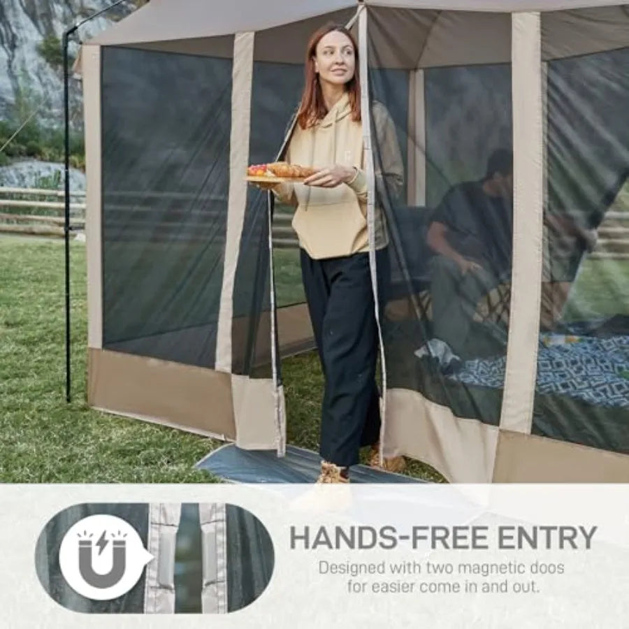 Camping Picnic Screen House Magnetic Mesh Shelter With Free Entry
