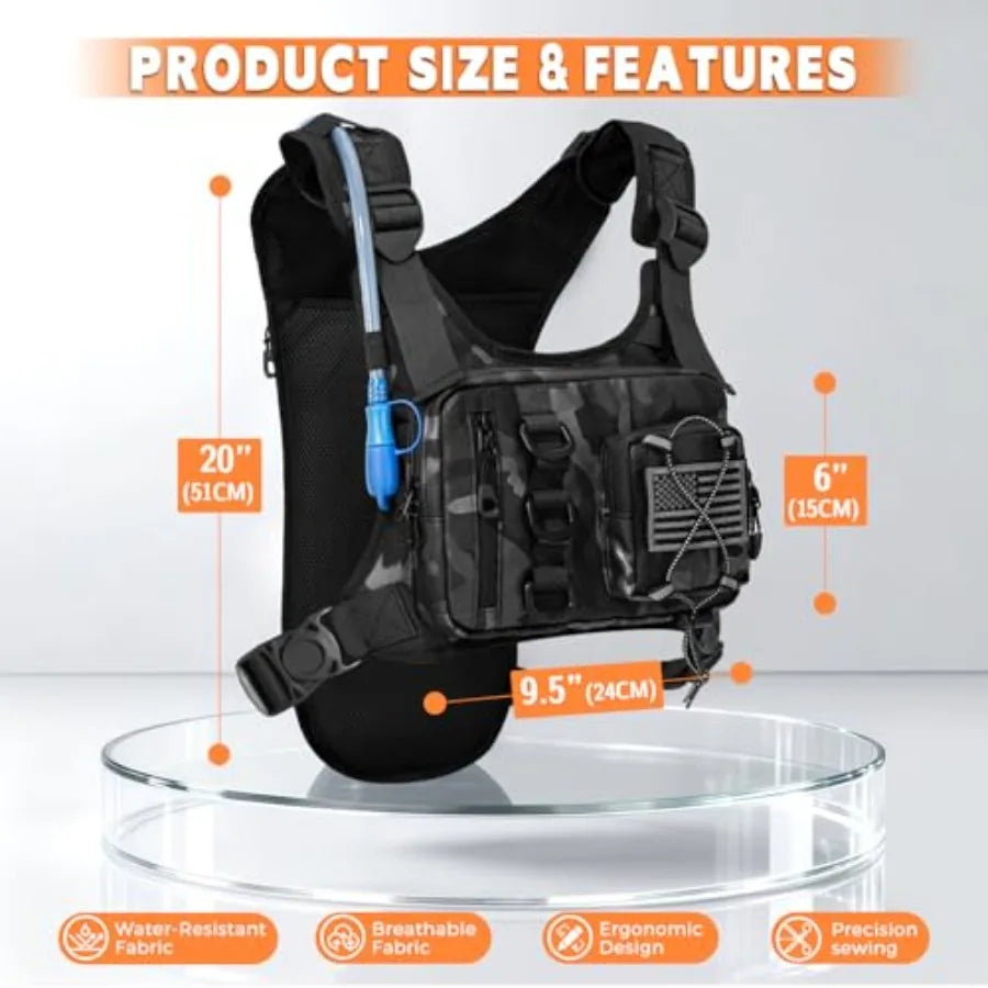 Outdoor Hydration Vest for Running and Hiking 2L Bladder