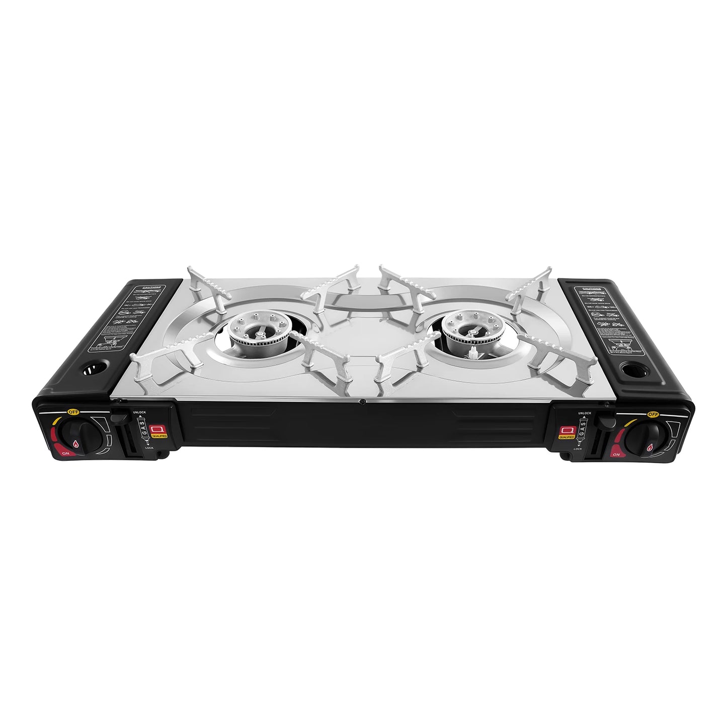 Camping Propane Stove Dual Burner With Griddle For Outdoor Cooking