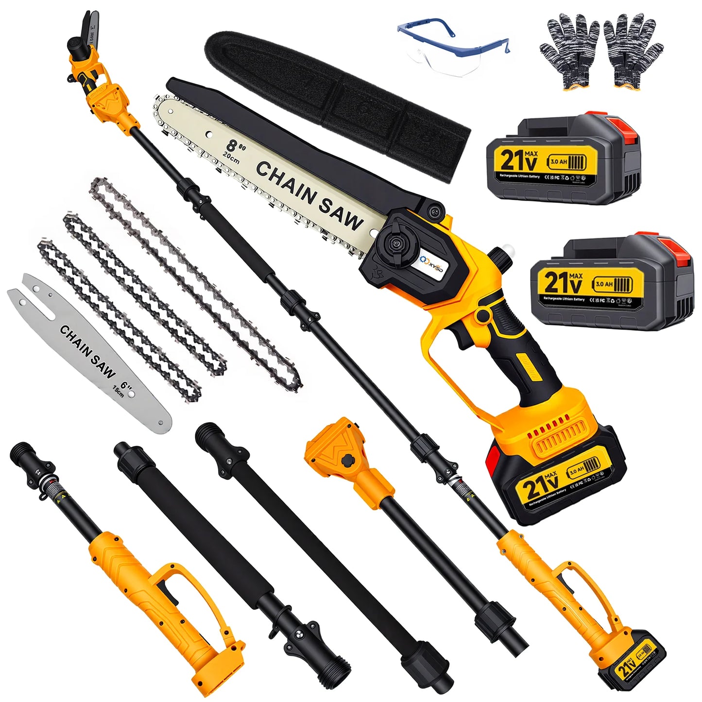 2 In 1 Electric Pole Saws Cordless With Extension Pole