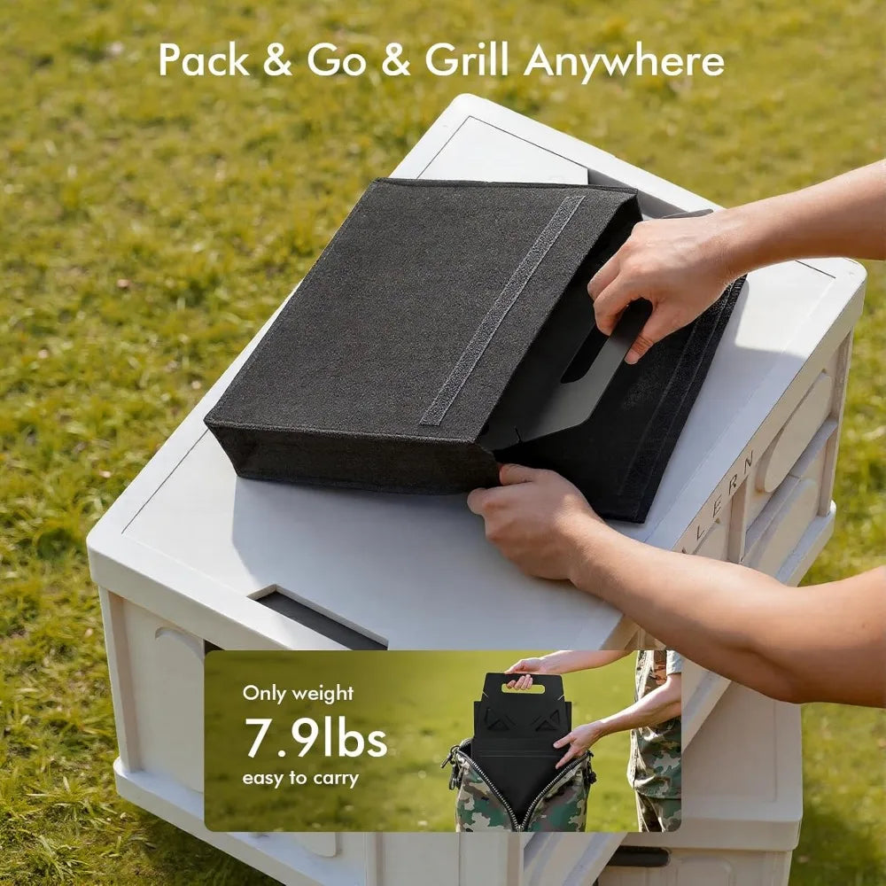 XIUWO Folding Portable Charcoal Grill For Outdoor Camping With Bag