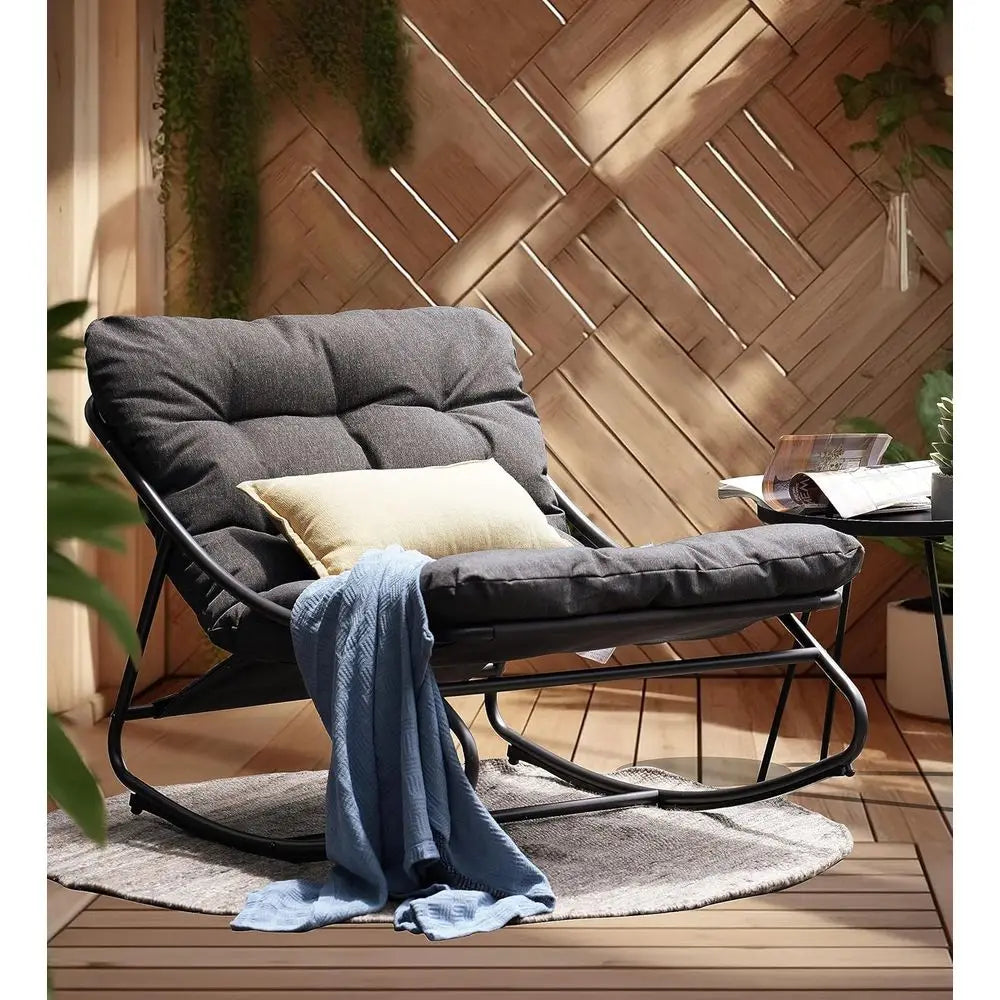 XMSJ Outdoor Metal Patio Rocking Chair For Indoor And Outdoor Use