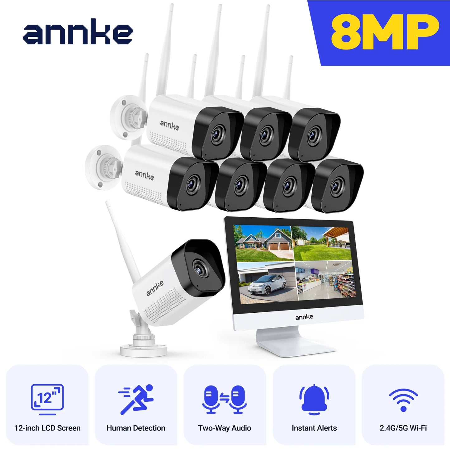ANNKE 8MP WiFi Security Camera System With 4K Night Vision