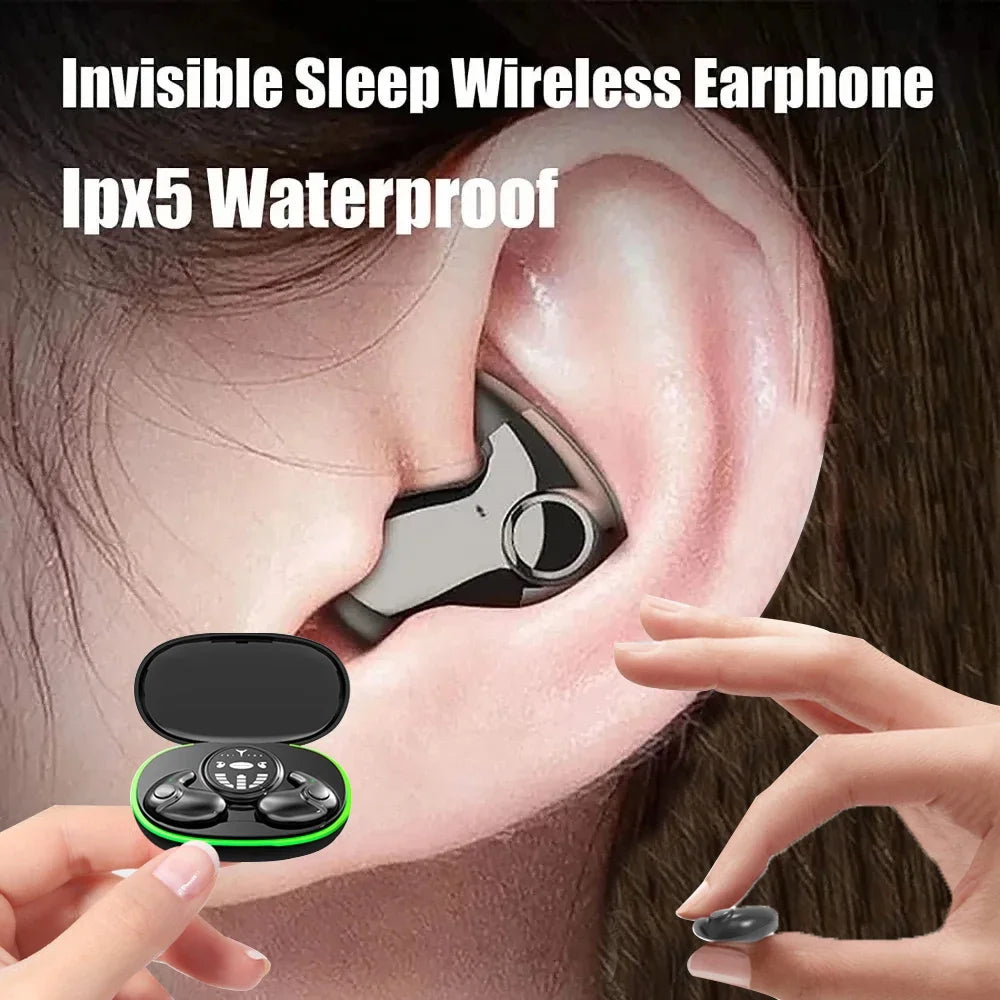 SHUKE Invisible Sleep Earphones Waterproof Bluetooth 5.3 Noise Reduction Earbuds