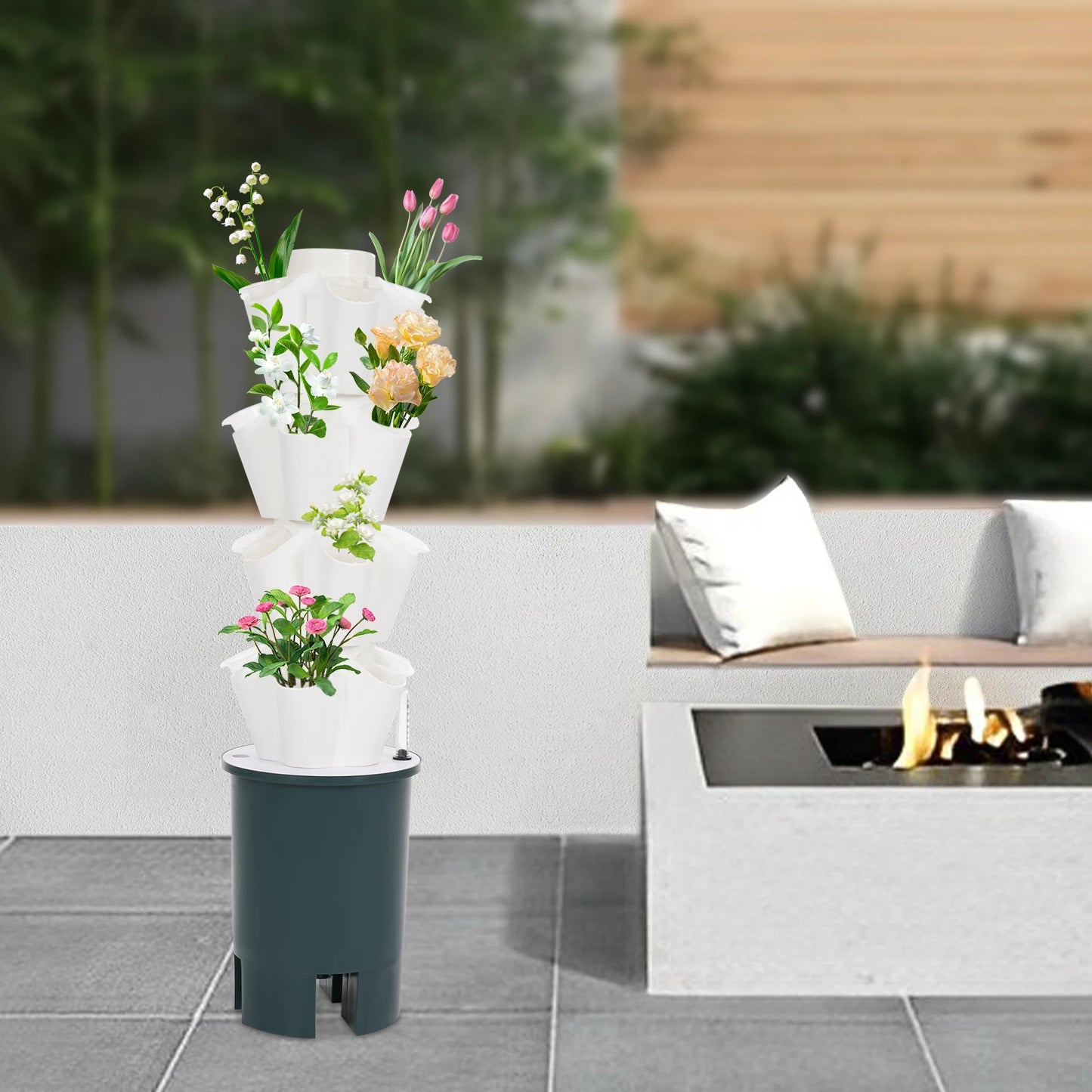 Hydroponic Growing Tower 20 Sites Indoor Water Culture System, Vertical Gardening Kit for Germination of Vegetable Herbs Flowers