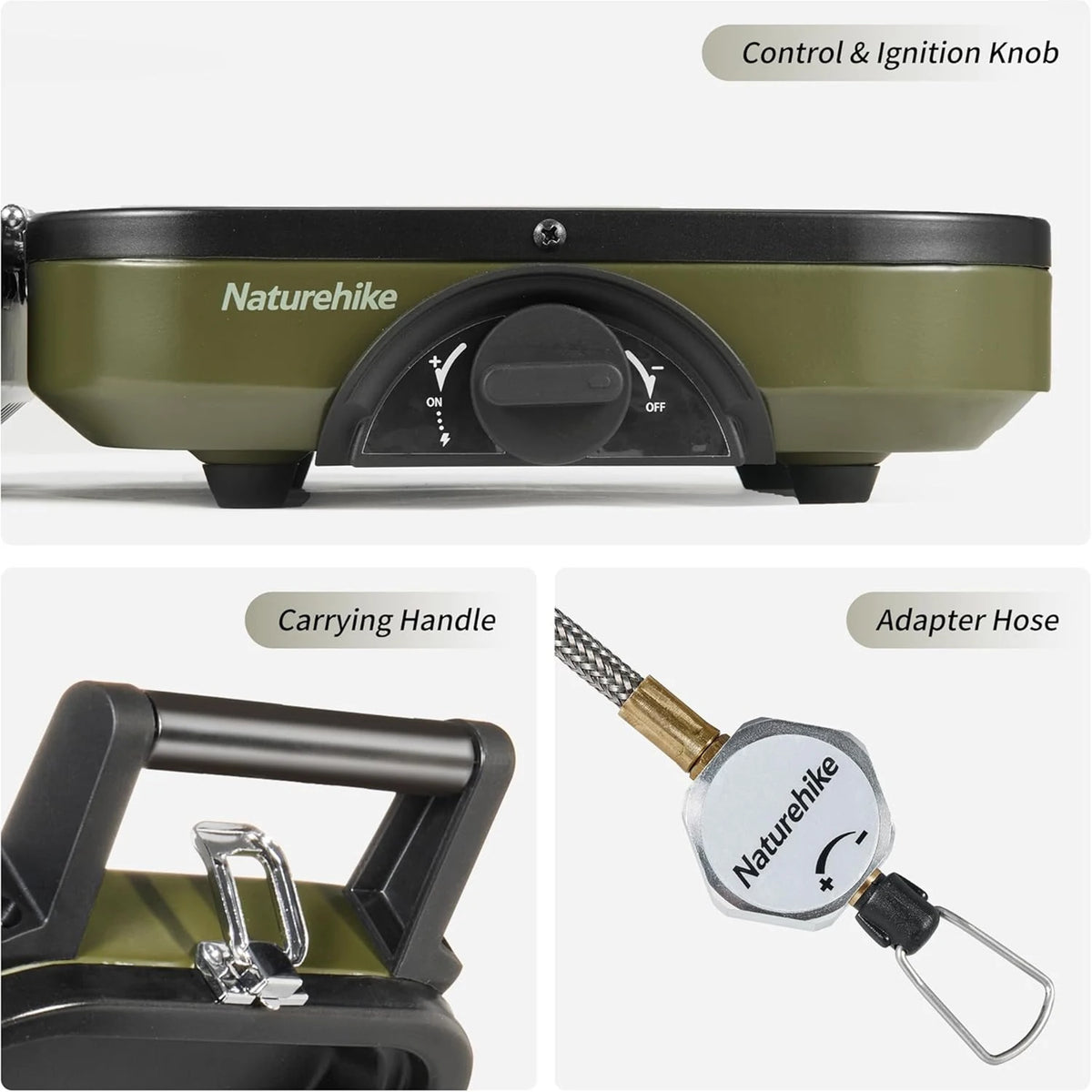 Naturehike Portable Two Burner Folding Camping Gas Stove With Griddle