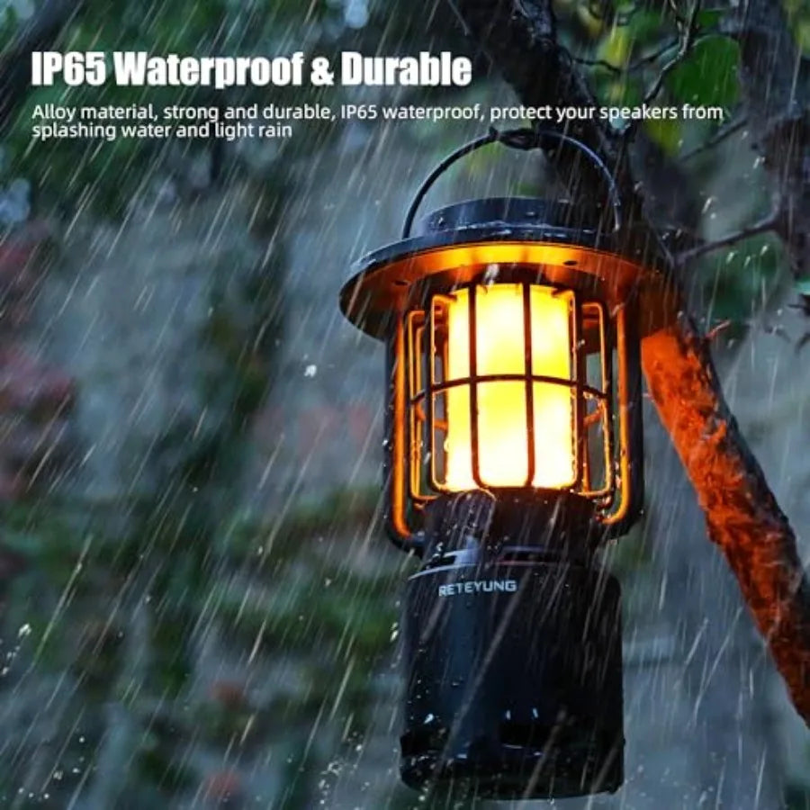 Outdoor Speakers Bluetooth Waterproof Patio10W Wireless Portable LED Flame Light Speaker with Torch Atmosphere for Patio/Yard/P
