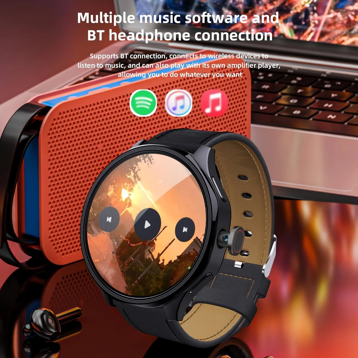 W And O Android 4G SIM Smartwatch AMOLED Display GPS