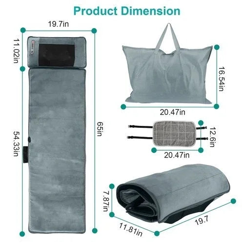 Electric Massage Mat Full Body Massager With Heating Kneading And Vibrating