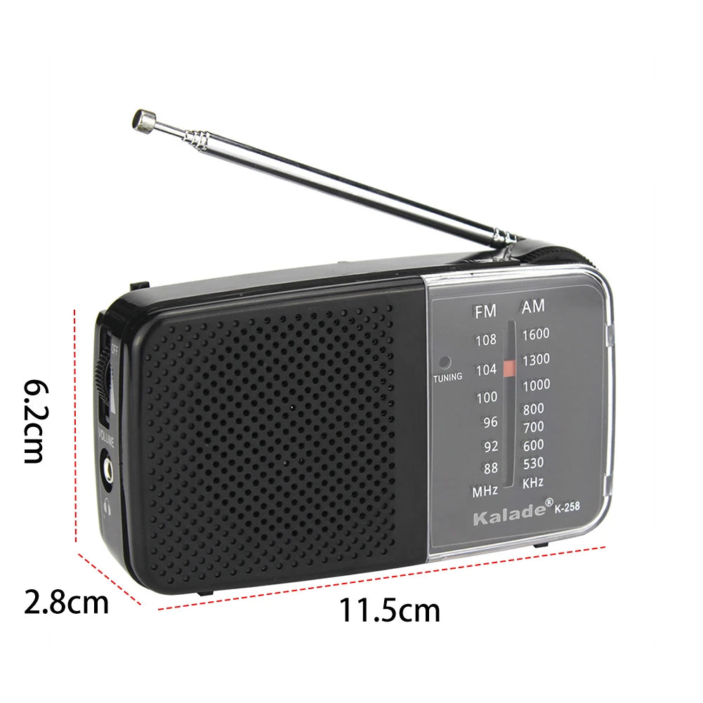Portable AM FM Radio With Built In Speaker For Elderly Emergency Weather Alerts