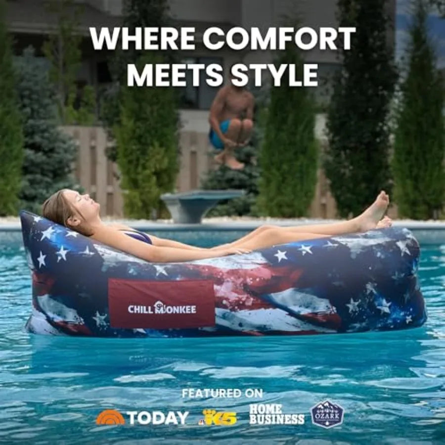 Portable Inflatable Lounger For Beach And Camping Self Inflating Air Couch