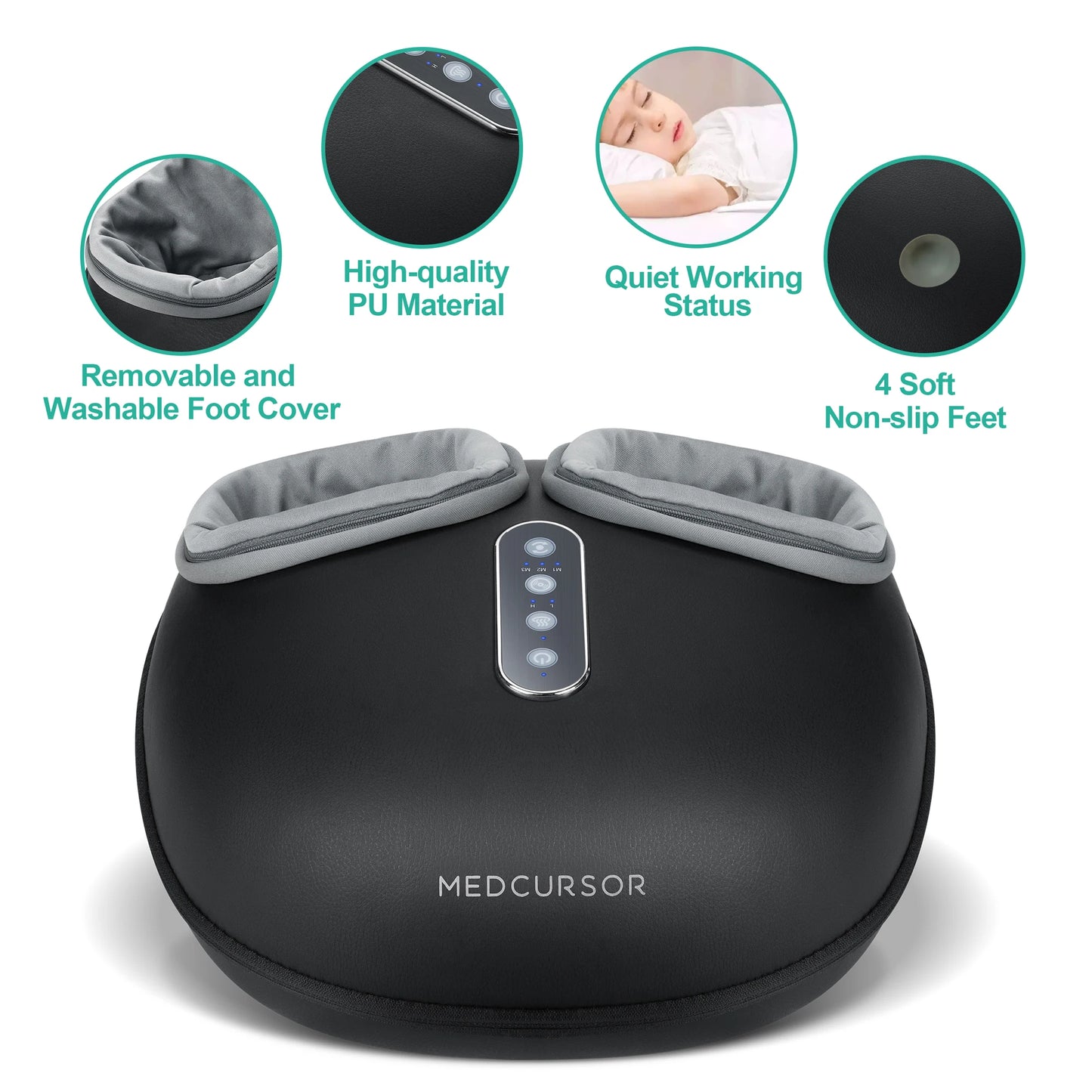 Medcursor Shiatsu Foot Massager With Heat Roller For Muscle Relaxation