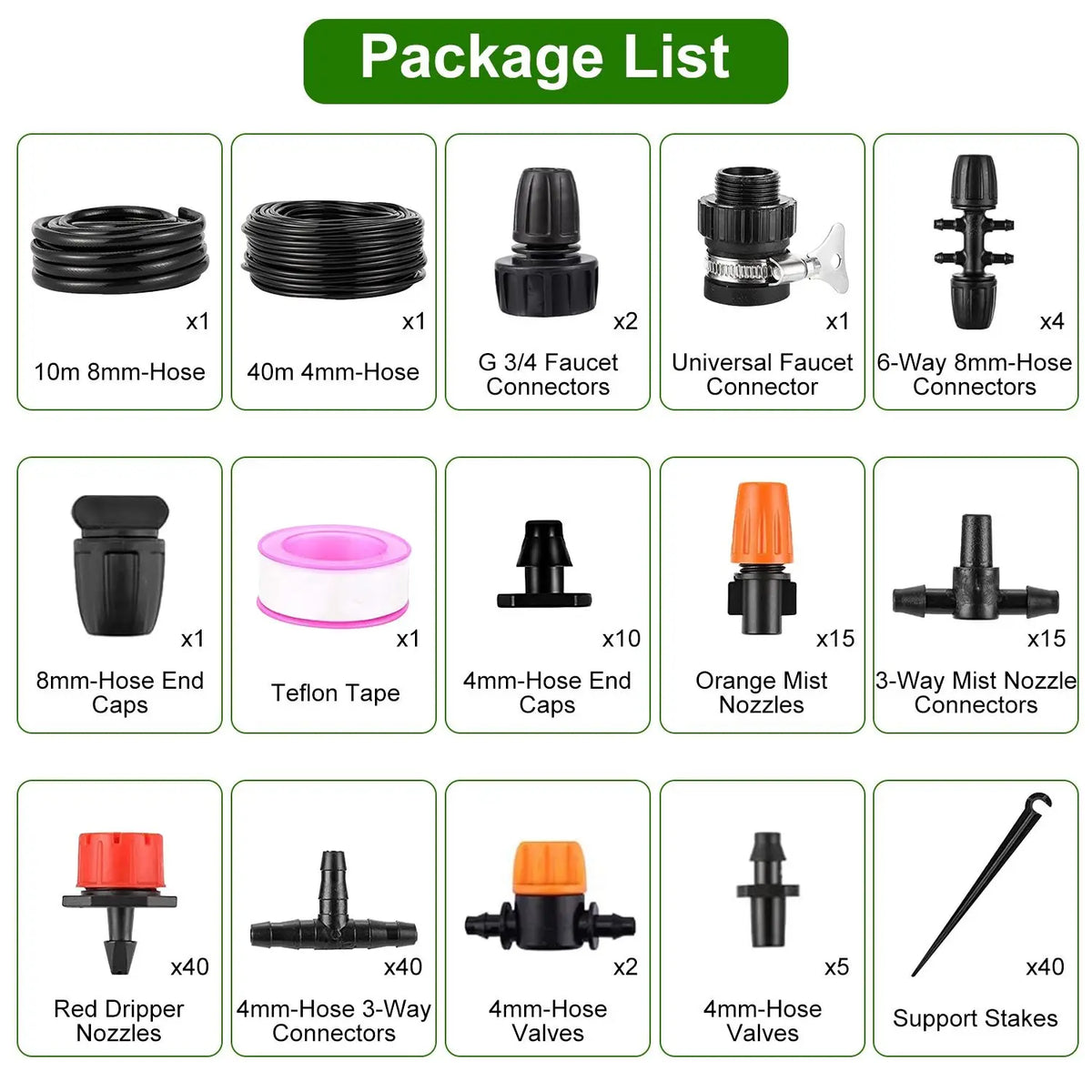 Drip Irrigation Kit Automatic Garden Irrigation System Misting Plant Watering Drip Kit for Garden Greenhouse Flower Bed Patio La