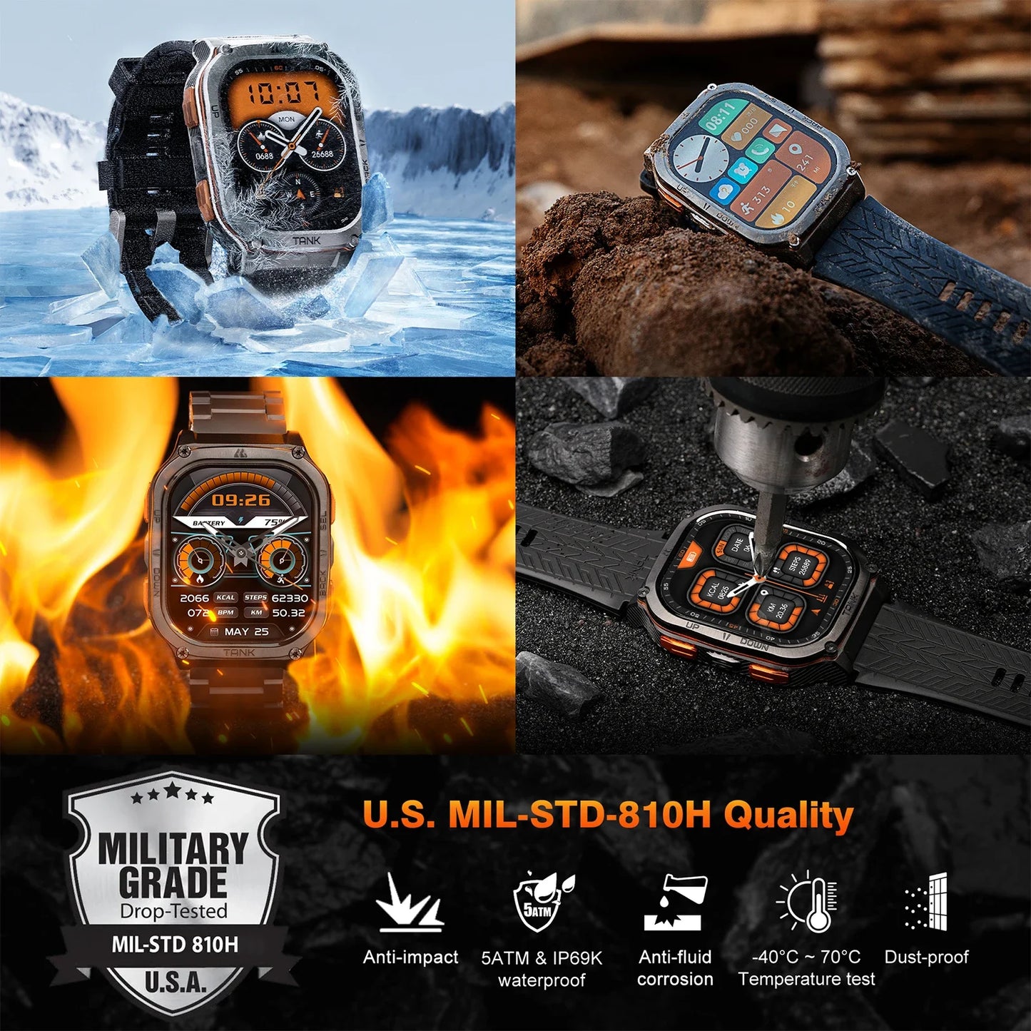 KOSPET Tank M3 Ultra GPS Smartwatch Health Monitor