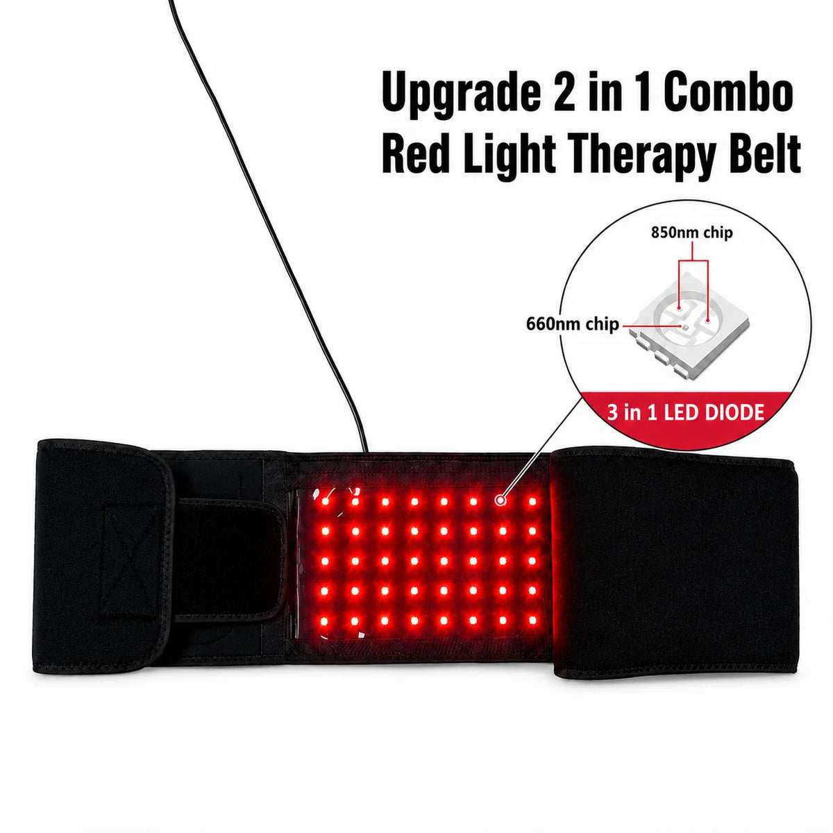 Red Light Therapy Belt Featuring 660Nm 850Nm Near Infrared Led