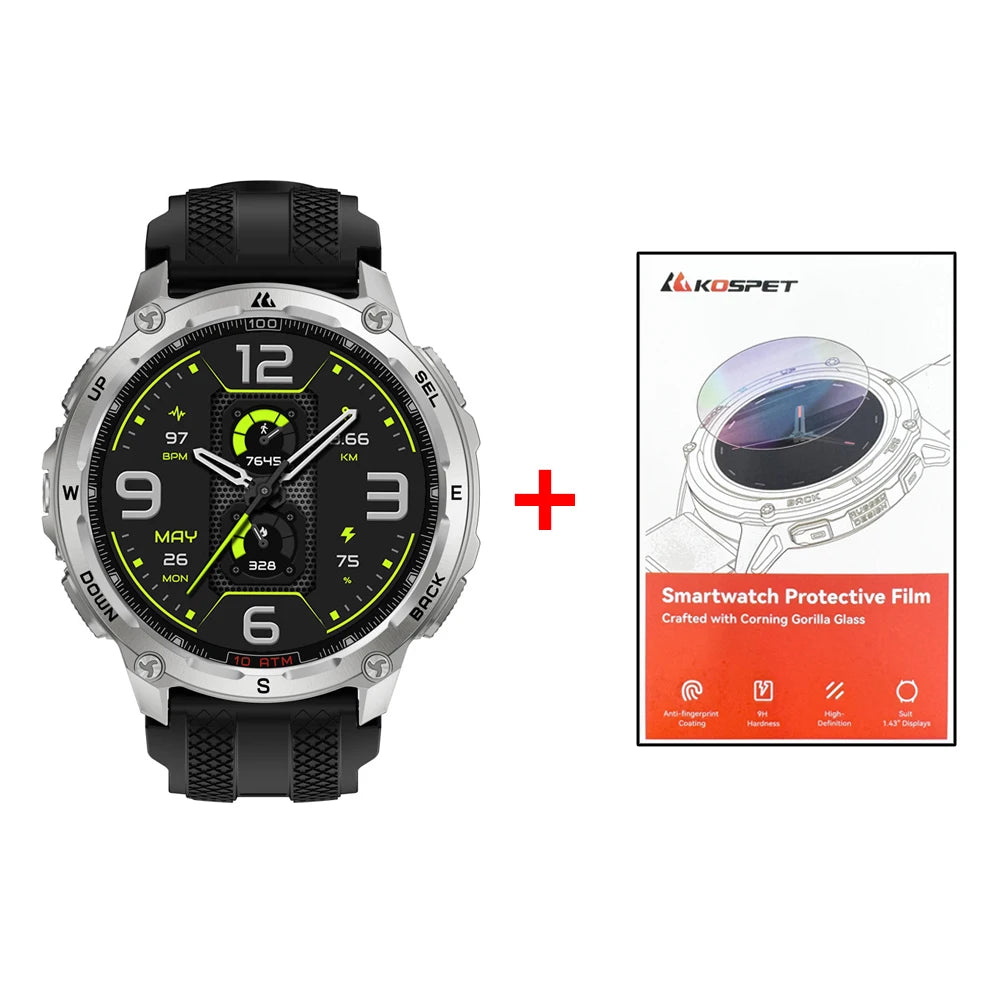 KOSPET Tank T4 Smartwatch for Men GPS Maps 10ATM Waterproof