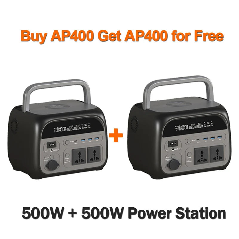 CTOLITY 500W Portable Power Station 345.6Wh LiFePO4 AP400 Solar Generator