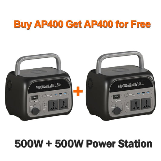 CTOLITY 500W Portable Power Station 345.6Wh LiFePO4 AP400 Solar Generator