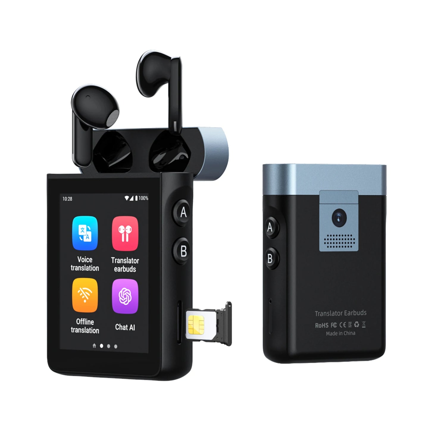 Wooask A9 AI Translator Earbuds With 4G WiFi ChatGPT Translation