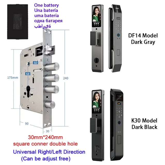 YKESDL Smart Lock With Camera 3D Face Recognition And Fingerprint