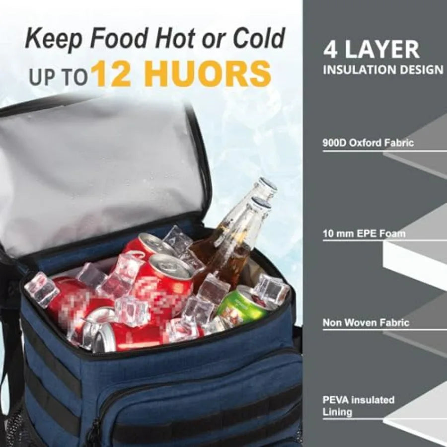 Tactical Backpack Cooler Insulated Leakproof For Beach Travel Camping