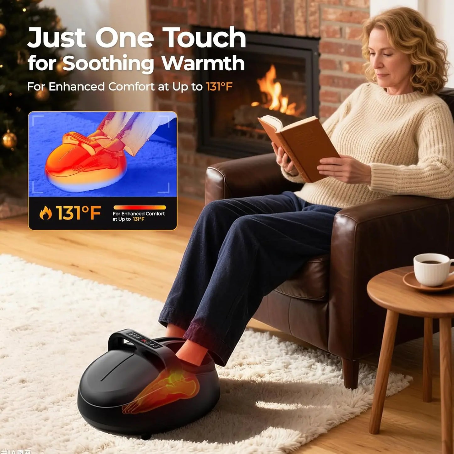 HTM Shiatsu Foot Massager With Kneading Heat And Air Pressure