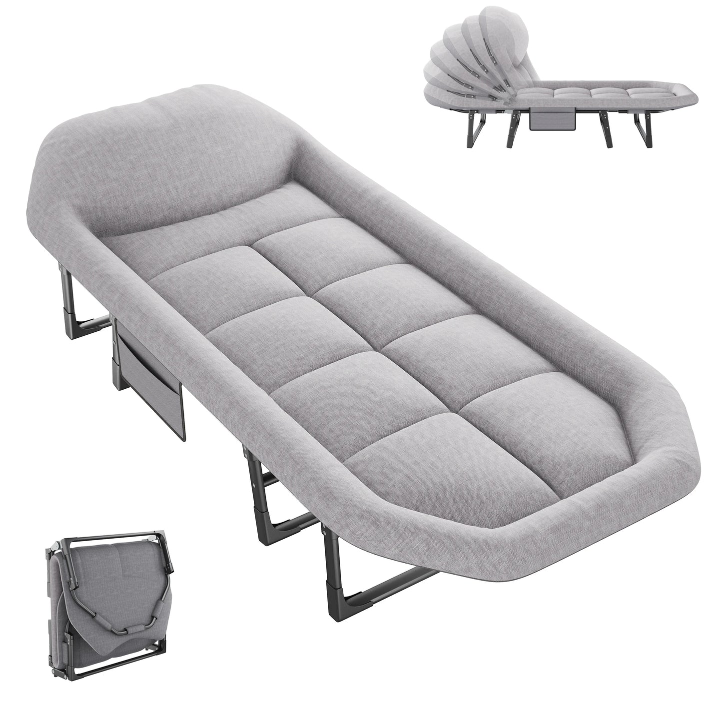 JHK Folding Camping Cot With Mattress 450lb Capacity