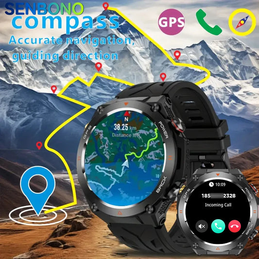 SENBONO GPS Smart Watch HD Display Bluetooth Phone Call 1ATM
