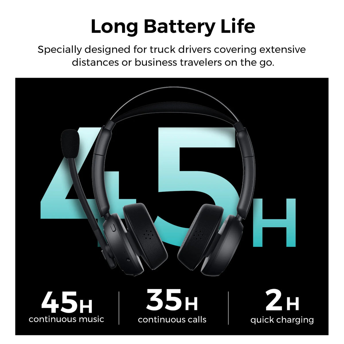 Nuroum Bluetooth 5.3 Over‑Ear Wireless Headset ENC Noise Cancelling Microphone USB Dongle Independent Mute Button Multi‑Point Connection Business Headphones for Call Center Work From Home PC Laptop Desktop Mac Zoom Micros